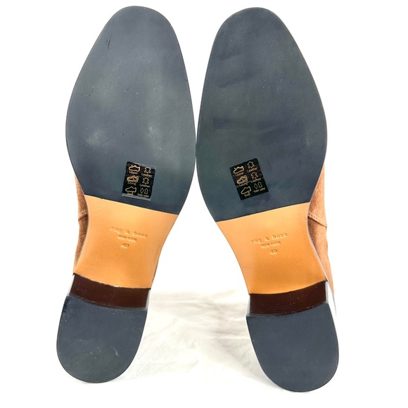 Rag Bone Hazel Women Size 10 EU 40 Brown Calf Suede Buckle Boot Brass MSRP $495 - Picture 8 of 10